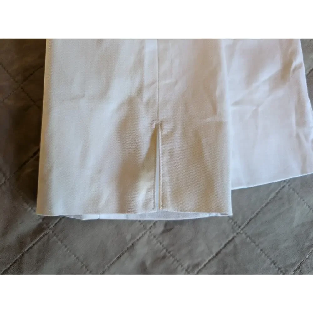 Tory Burch Women's White Cropped Pants Stretch Cotton Tailored Size 14